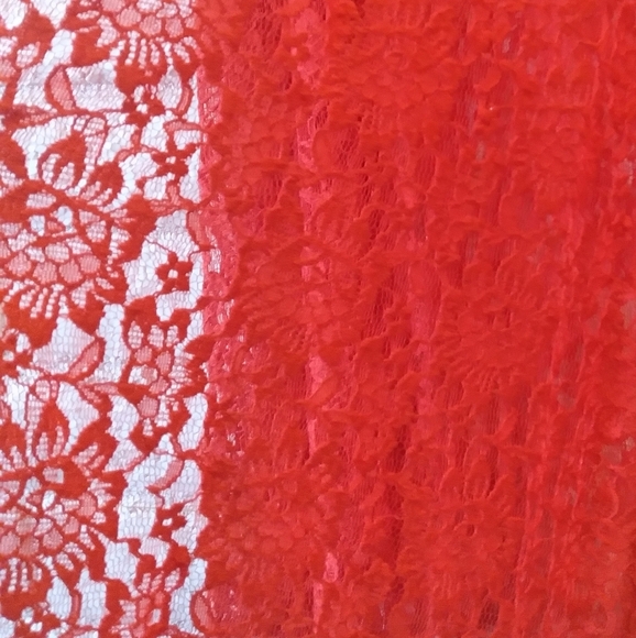 LuLaRoe Joy Red Lace Long Vest / Duster - Picture 3 of 9